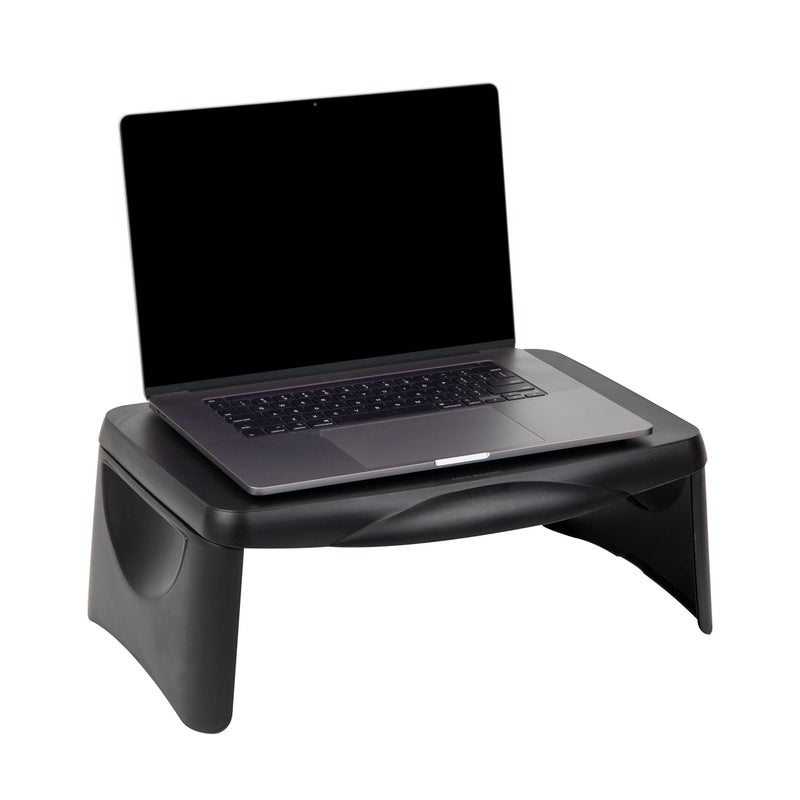 Mind Reader Lap Desk/Laptop Stand, Bed Tray, Folding Legs, Portable, Dorm, Plastic, 18.75" L x 11.25" W x 7.25" H, Black - Image 1